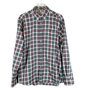 BARBOUR Men's XL Tailored Fit Plaid Button Down Long Sleeve Shirt Green
